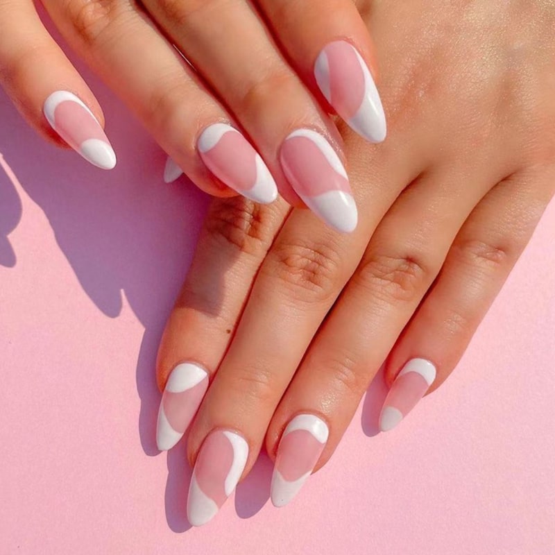 Pink & White Liquid Gel Fill-ins